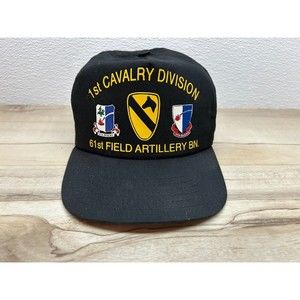 Vtg 1st Cavalry Division 61st Field Artillery BN Black Baseball Cap Made In USA